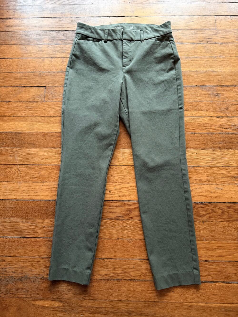 OLD NAVY High Rise 'Pixie' Ankle Chinos | Green sz 6